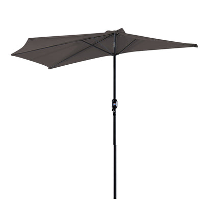 Parasol 106.2x54.3x92.9 inches Garden Umbrella with Crank and Semicircular Shape for Outdoor, Terrace, Patio, Pool Gray
