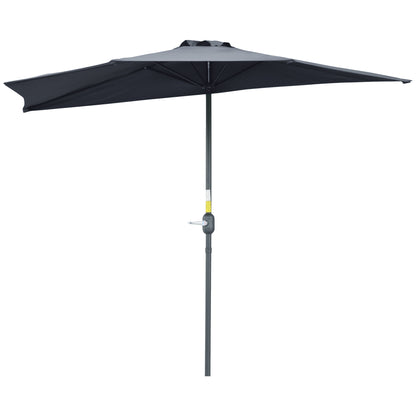 Parasol 106.2x54.3x92.9 inches Garden Umbrella with Crank and Semicircular Shape for Outdoor, Terrace, Patio, Pool Gray