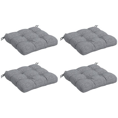 Dining Chair Cushion Set 48x48x10 cm Set of 4 Waterproof and Anti-UV Garden Chair Cushions with 2 Gray Fixing Cords