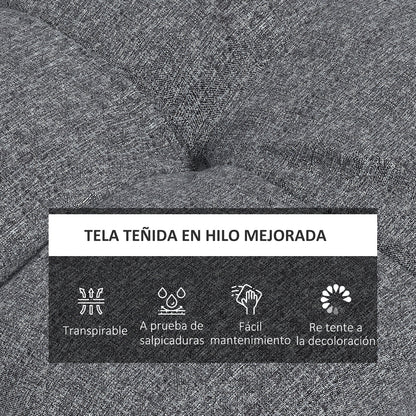 Dining Chair Cushion Set 48x48x10 cm Set of 4 Waterproof and Anti-UV Garden Chair Cushions with 2 Gray Fixing Cords