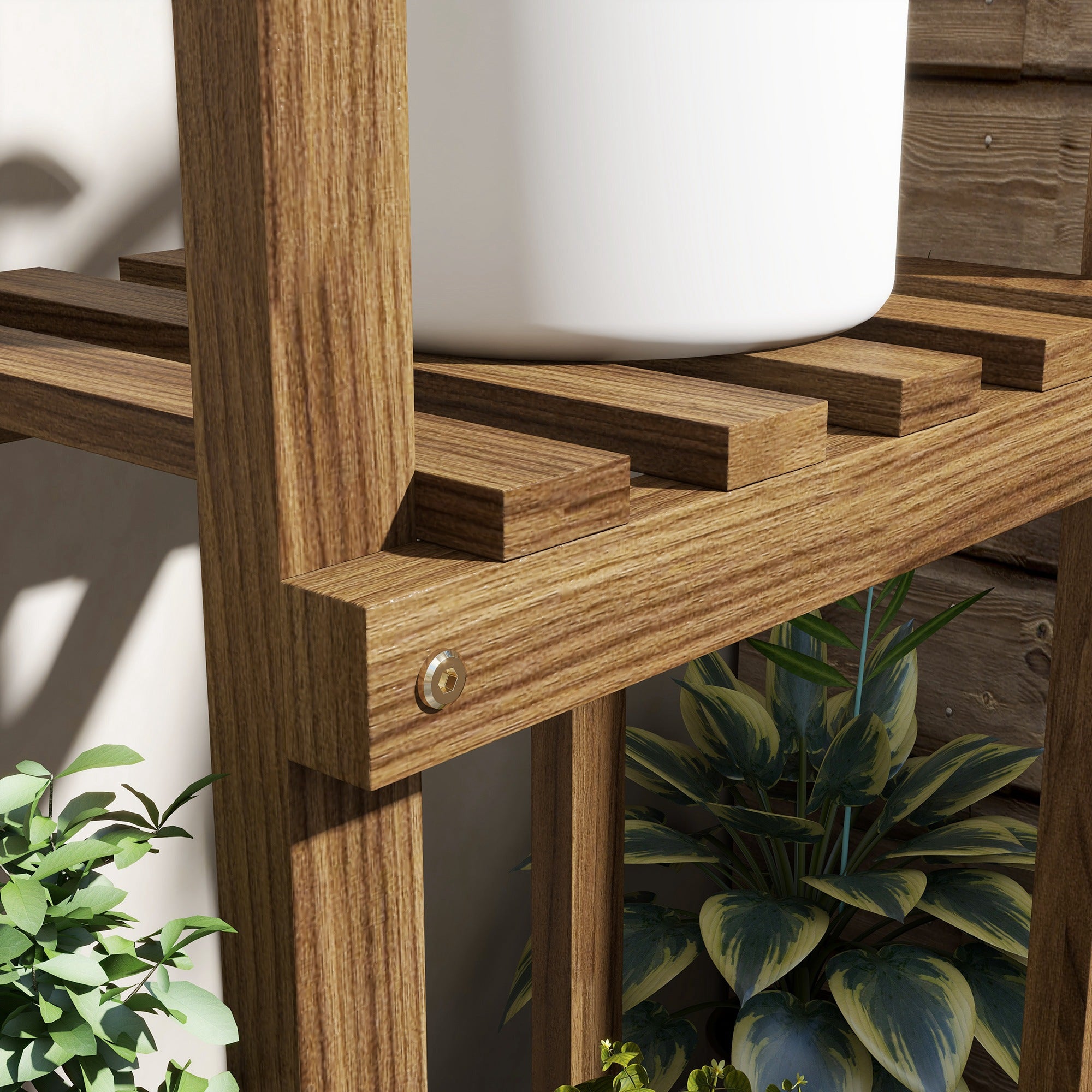 Wood Plant Stand, Flower Rack with Wheels, Plant Stand with 5 Levels, Plant Stand, Plant Rack, Plant Stand for Garden, Balcony, Charred, 86 x 30 x 102 cm