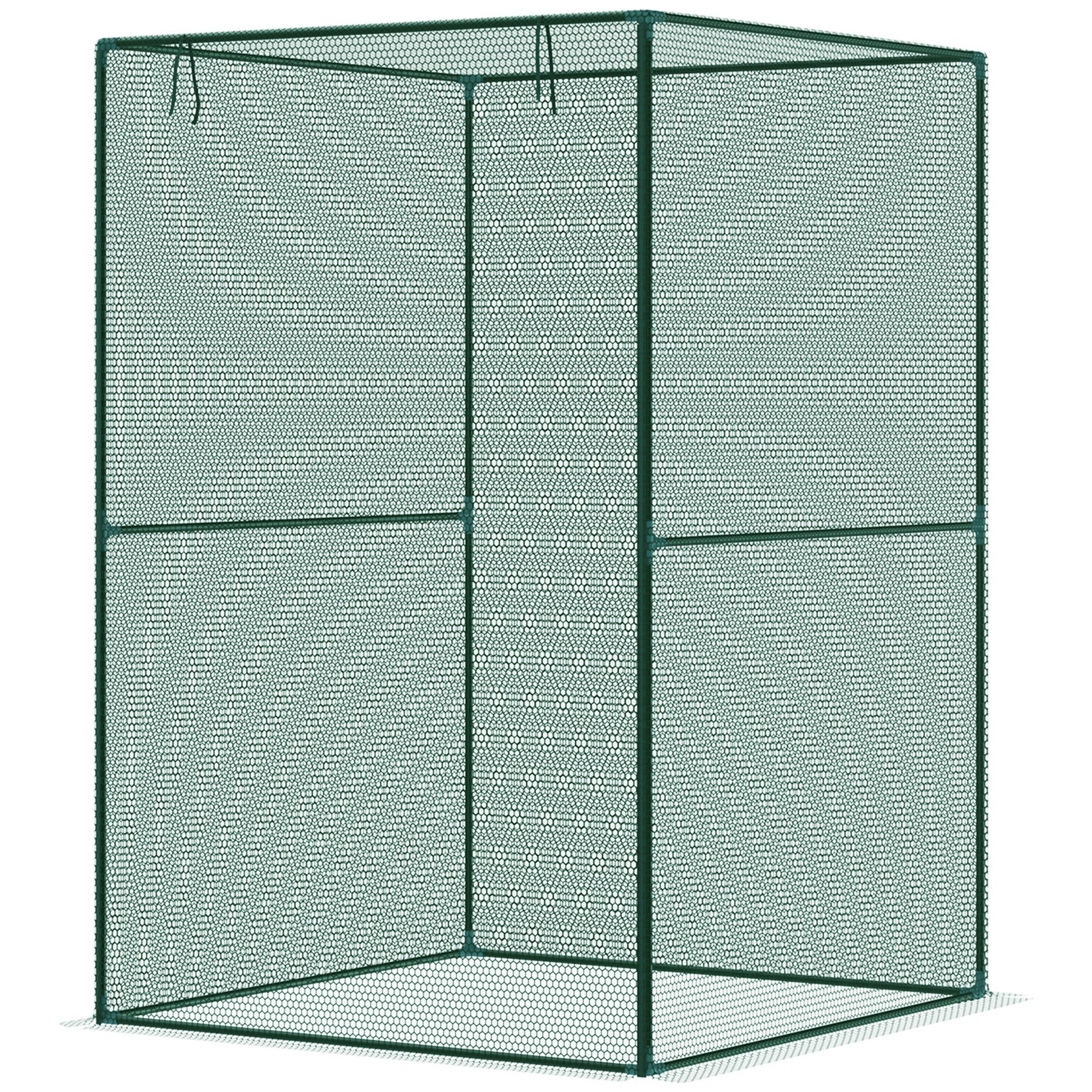 Gardening Cage for Plants and Insects with Roll-Up Door and Steel Frame for Garden, Terrace, Patio 120x120x180 cm Dark Green