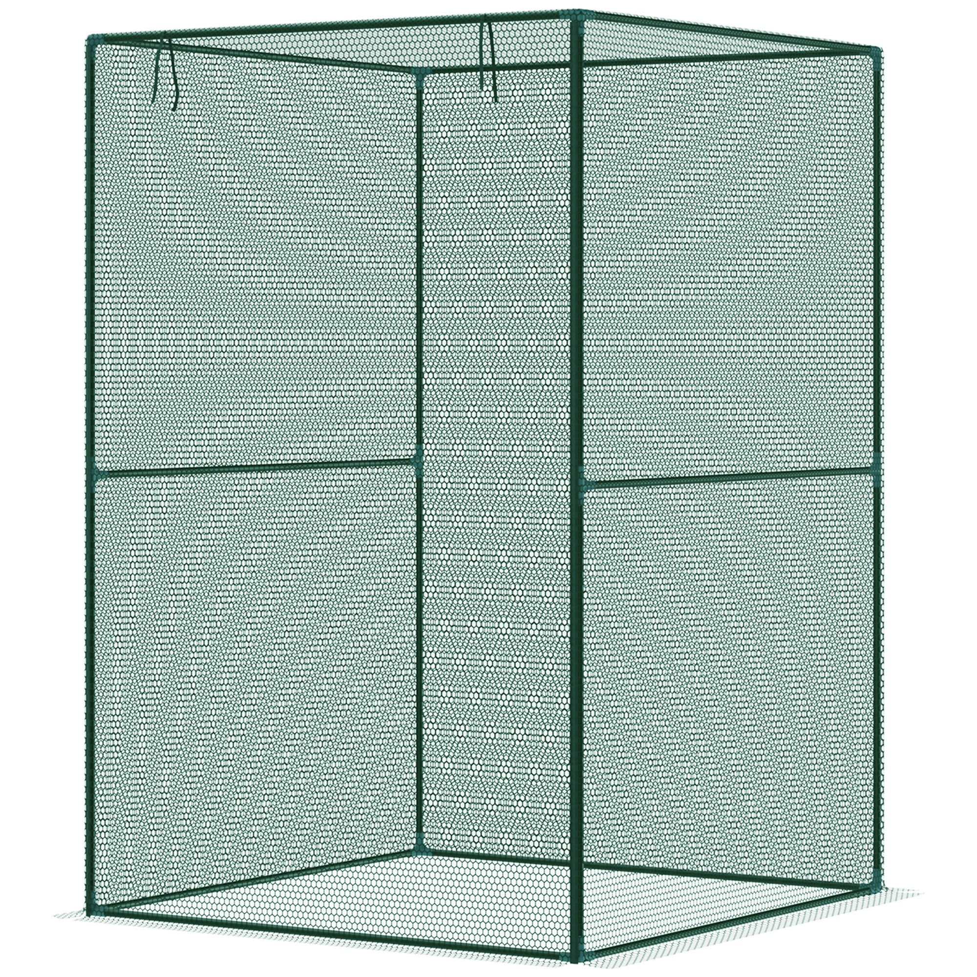 Gardening Cage for Plants and Insects with Roll-Up Door and Steel Frame for Garden, Terrace, Patio 120x120x180 cm Dark Green