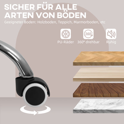 Height Adjustable Desk Chair Swivel Office Chair Home Office Chair with Backrest and Armrest Velvet Look Vanity Chair for Study, Gray