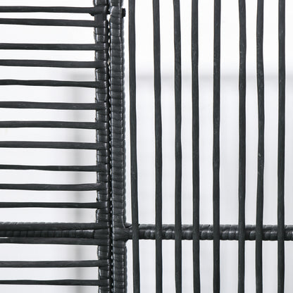 Raised Bed with Trellis in Rattan-Style Planter Box with Trellis for Climbing Plants Flower Box Flower Bed Plant Pot Trellis for Garden, Balcony, 103 x 103 x 29 cm Black