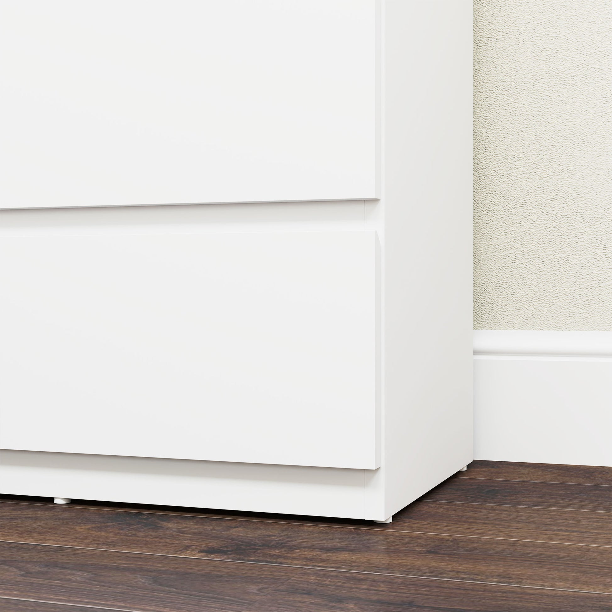 Dresser Sideboard with 5 Drawers Cloth Cabinet Modern Drawer Cabinet for Living Room Bedroom Hallway White, 55 x 34 x 100 cm
