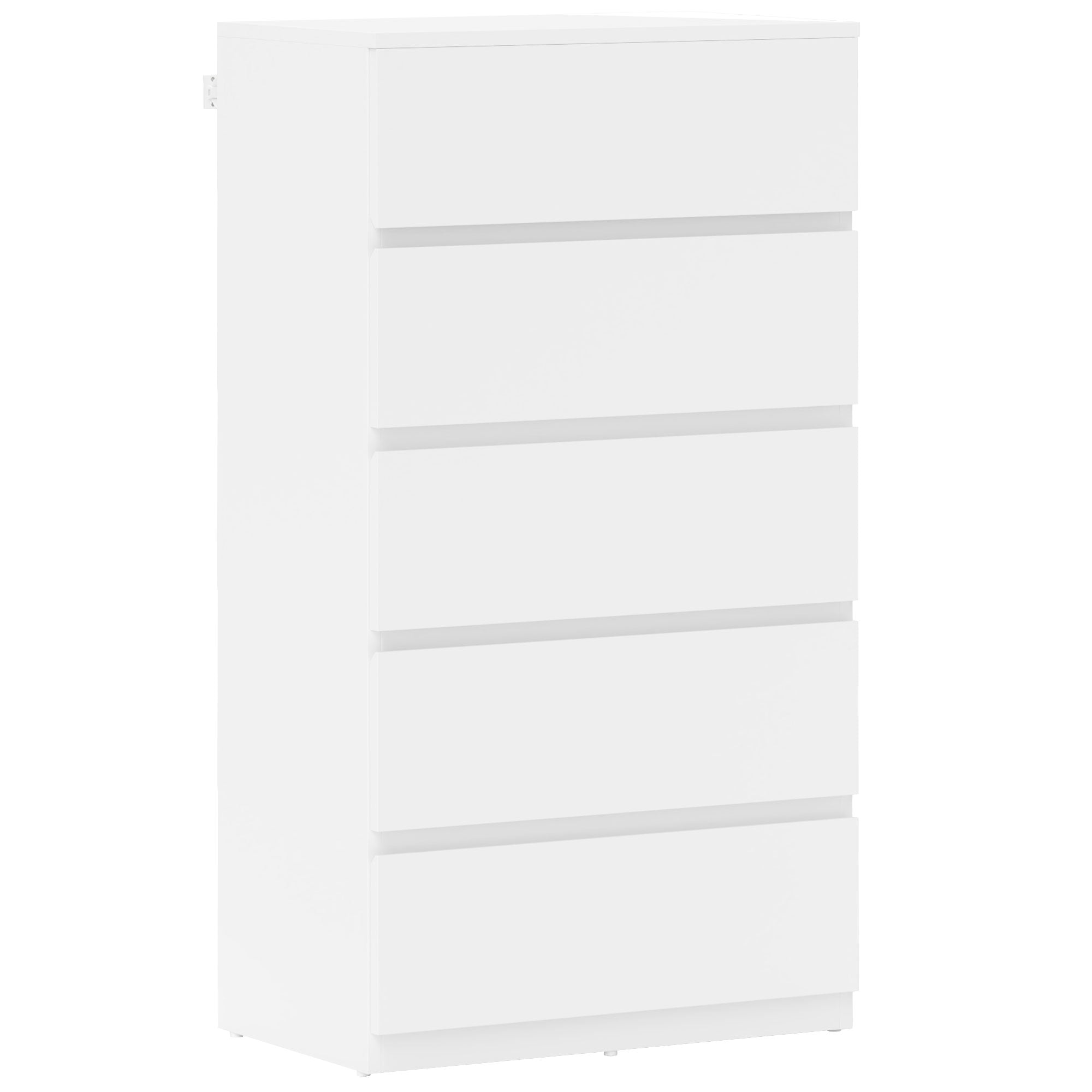 Dresser Sideboard with 5 Drawers Cloth Cabinet Modern Drawer Cabinet for Living Room Bedroom Hallway White, 55 x 34 x 100 cm