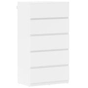 Dresser Sideboard with 5 Drawers Cloth Cabinet Modern Drawer Cabinet for Living Room Bedroom Hallway White, 55 x 34 x 100 cm