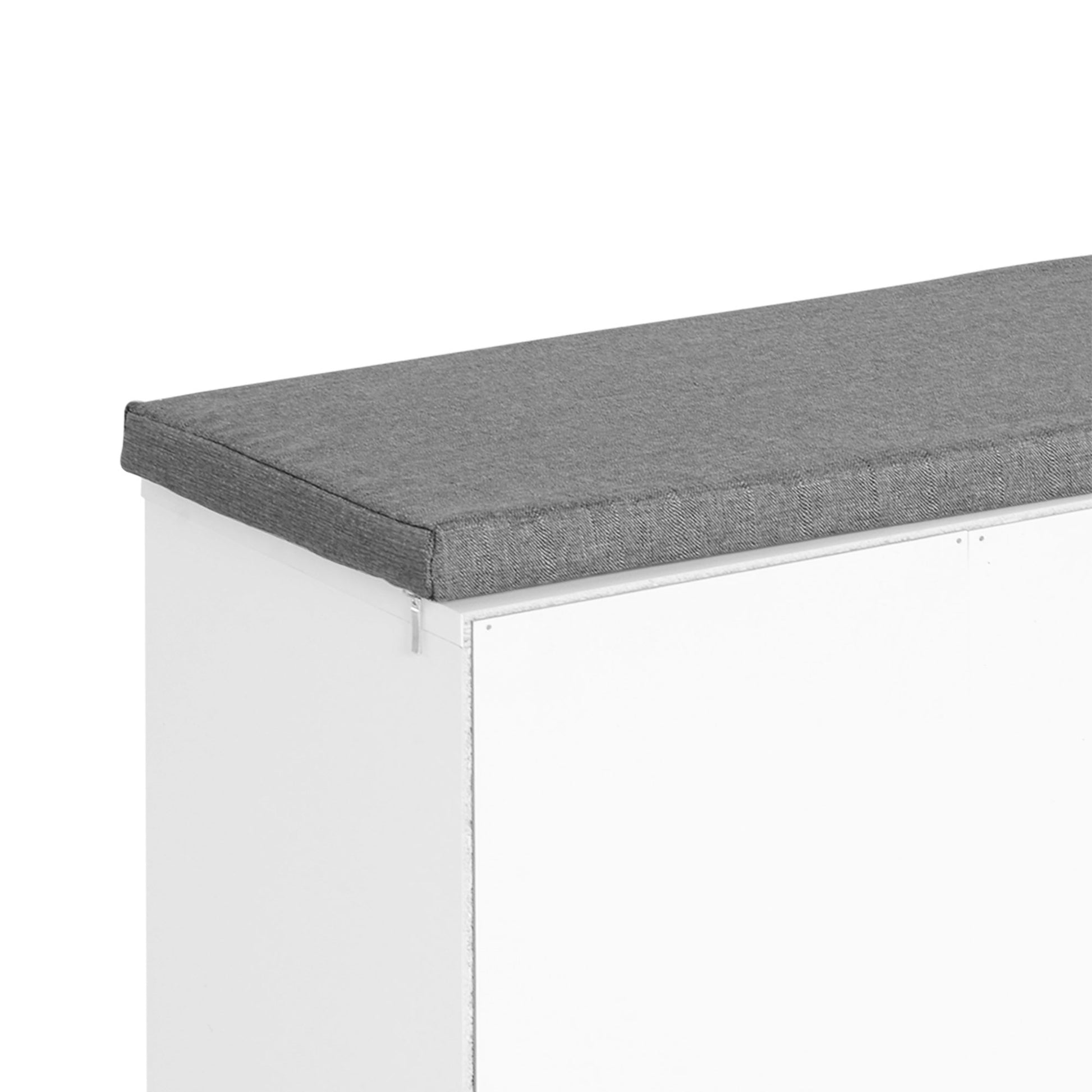 Shoe Rack Bench 8-10 Pairs of Shoes Adjustable Shelves, Particle Board, White, 104 x 30 x 48 cm
