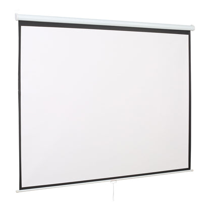 120" 4:3 Adjustable Height Projector Screen, Fabric and Metal Projection Screen, 251.8x183 cm, Black