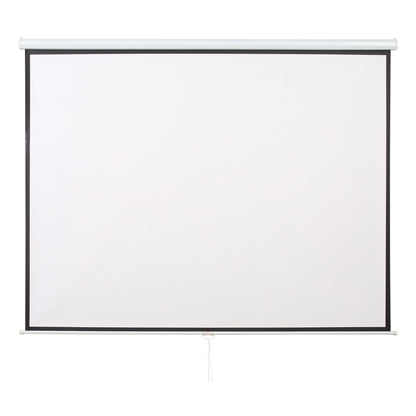 120" 4:3 Adjustable Height Projector Screen, Fabric and Metal Projection Screen, 251.8x183 cm, Black