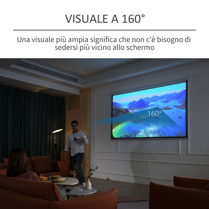 120" 4:3 Adjustable Height Projector Screen, Fabric and Metal Projection Screen, 251.8x183 cm, Black