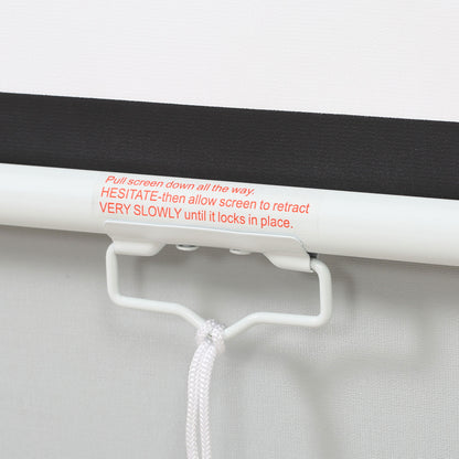 120" 4:3 Adjustable Height Projector Screen, Fabric and Metal Projection Screen, 251.8x183 cm, Black