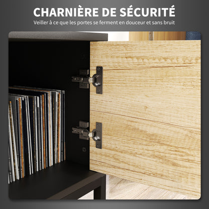 TV Stand TV Cabinet Wooden TV Stand for TVs up to 60 inches with Cabinet, Open Compartments, 2 Drawers, Adjustable Shelf, and Cable Management for Living Room Bedroom, Natural Wood