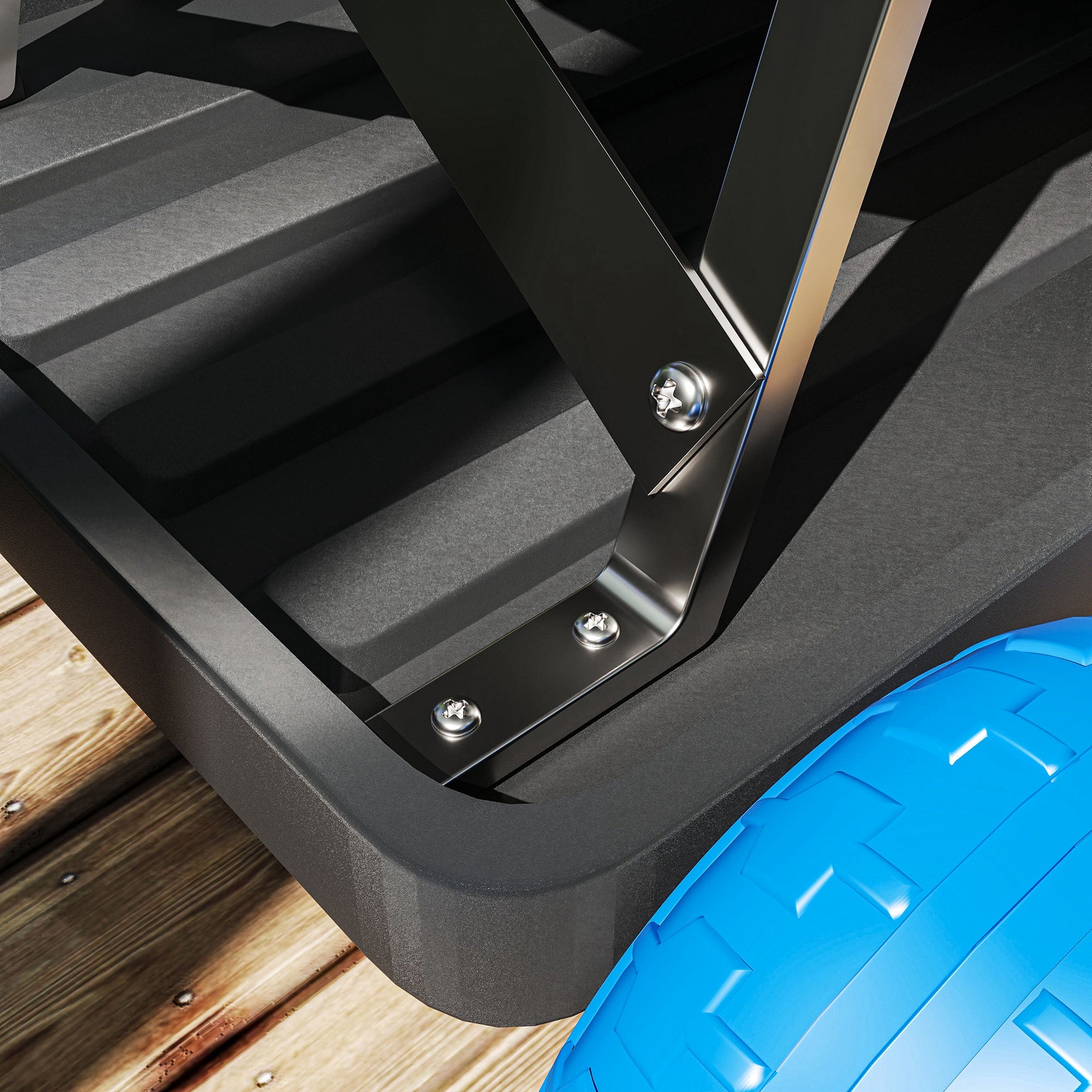 Garden Stool on Wheels Gardening Tool Tray Cart with Seat for Weeding, Planting, 50 x 49 x 32 cm Blue