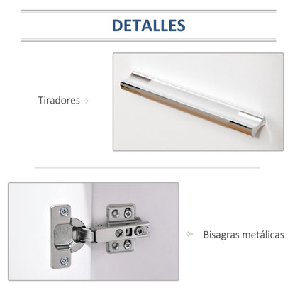 Mobile TV Stand Wooden Cabinet With Wheels and 2 Doors Console Dresser 60x35x65cm