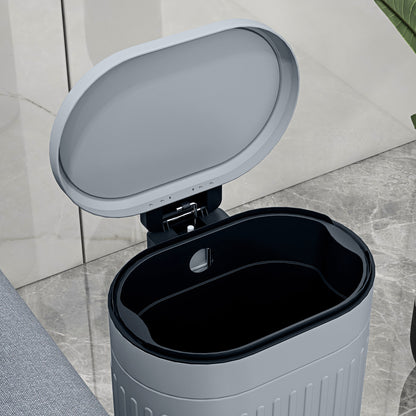 20L Step Trash Can with Lid and Foot Pedal, Removable Inner Bucket, Soft-Close, Gray (36.5 × 31.2 × 45 cm / 14.4 × 12.3 × 17.7 in)