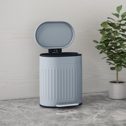 20L Step Trash Can with Lid and Foot Pedal, Removable Inner Bucket, Soft-Close, Gray (36.5 × 31.2 × 45 cm / 14.4 × 12.3 × 17.7 in)