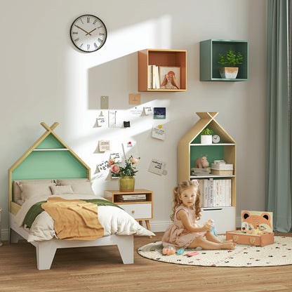 Mini Wooden Kitchen Children's Wood Kitchen with Fox Design Pretend Play Toy with 12 Accessories Pan Spatula Condiments Fruits Vegetables - for 3-5 years old