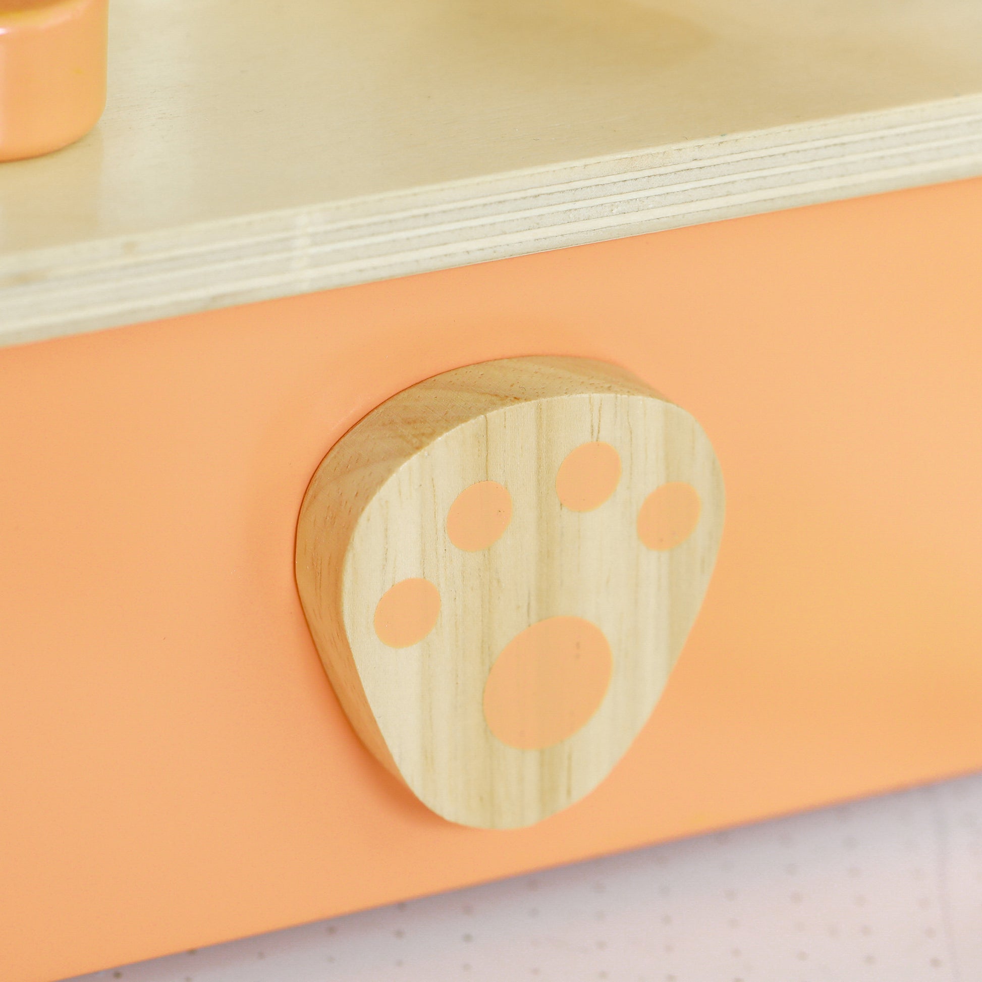 Mini Wooden Kitchen Children's Wood Kitchen with Fox Design Pretend Play Toy with 12 Accessories Pan Spatula Condiments Fruits Vegetables - for 3-5 years old