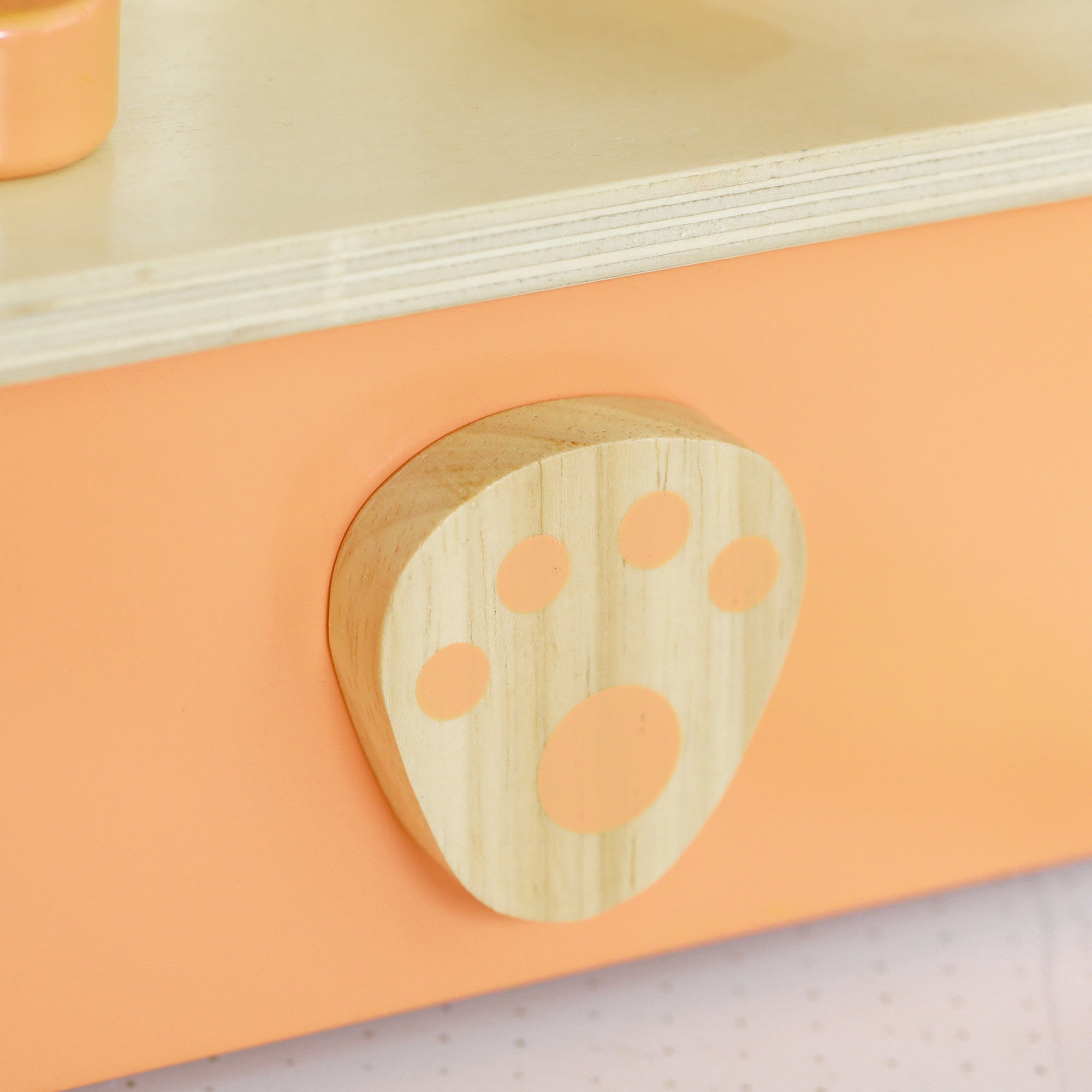 Mini Wooden Kitchen Children's Wood Kitchen with Fox Design Pretend Play Toy with 12 Accessories Pan Spatula Condiments Fruits Vegetables - for 3-5 years old
