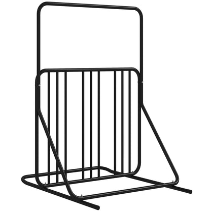 Bike Stand Bike Rack with Dual-Sided Handle Multi-Bike Stand, Weatherproof, for 4 Bikes Steel 102 x 92 x 130 cm, Black