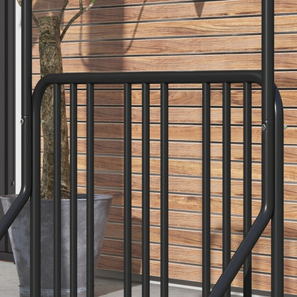 Bike Stand Bike Rack with Dual-Sided Handle Multi-Bike Stand, Weatherproof, for 4 Bikes Steel 102 x 92 x 130 cm, Black