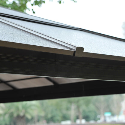 Luxury Pavilion Garden Gazebo Aluminum Party Tent Garden Tent with Translucent PC Roof 420 x 360 x 275 cm