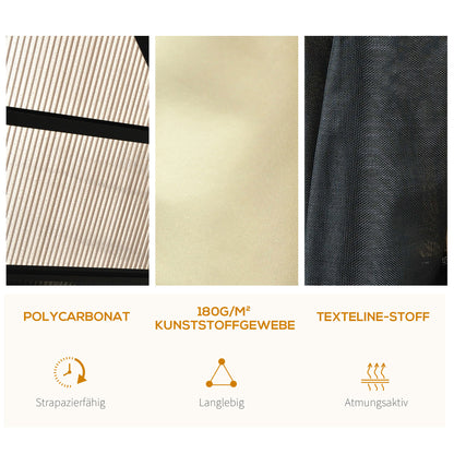 Luxury Pavilion Garden Gazebo Aluminum Party Tent Garden Tent with Translucent PC Roof 420 x 360 x 275 cm