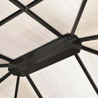 Luxury Pavilion Garden Gazebo Aluminum Party Tent Garden Tent with Translucent PC Roof 420 x 360 x 275 cm