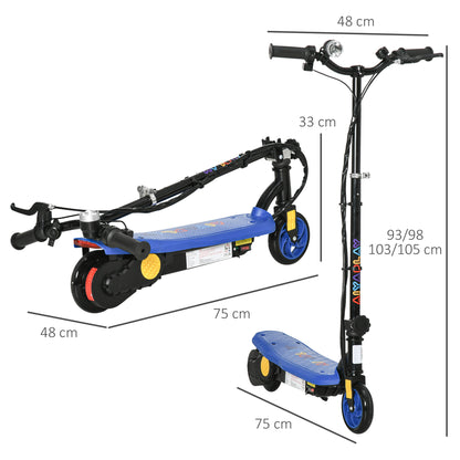 120W Foldable Electric Scooter for Kids 7-14 Years Old 12 Km/h Max Speed 10 Km Max Range Blue