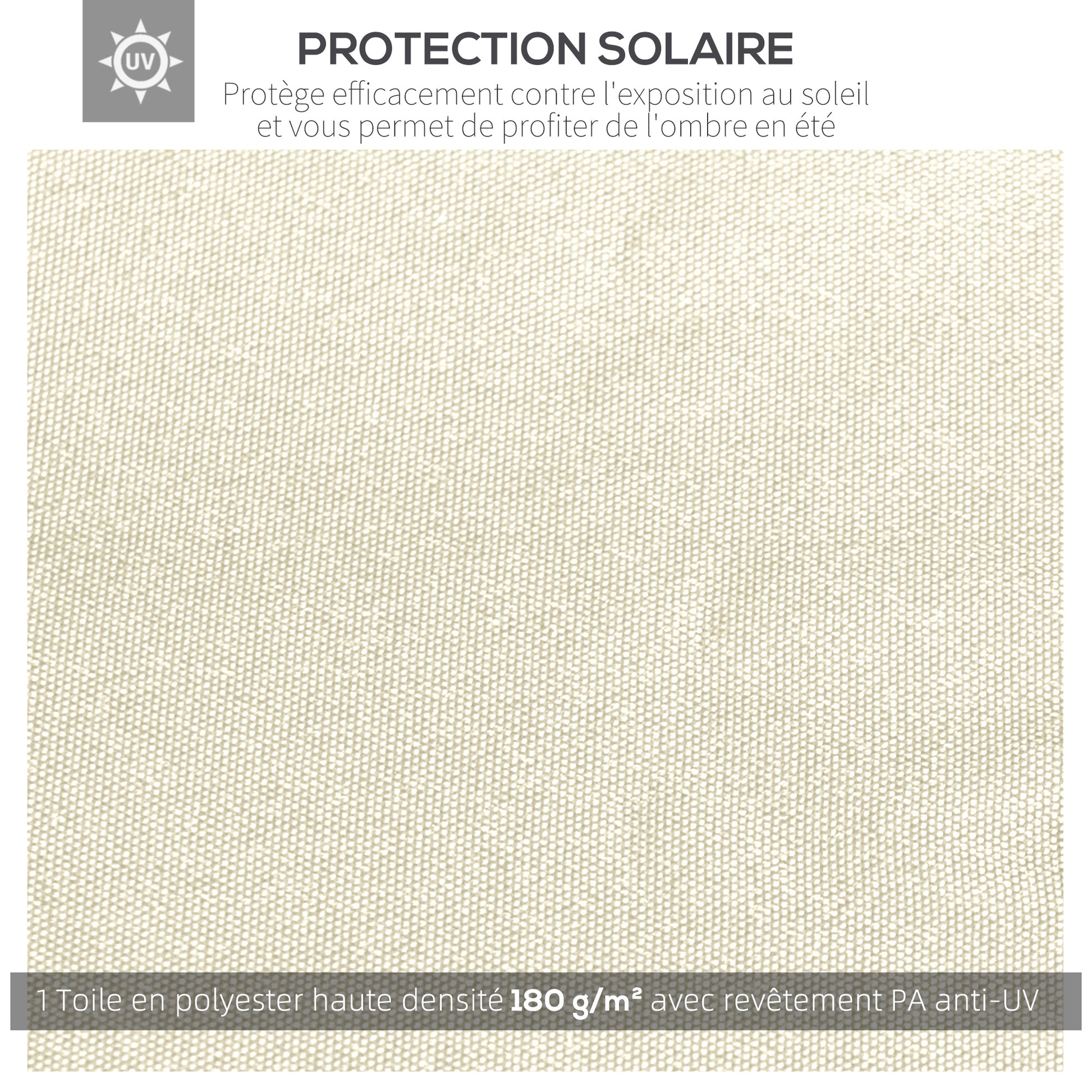 Replacement Canopy for Gazebo Pergola Tent Garden Roof Replacement Fabric High Density 180g/m² Anti-UV 3 x 3m Cream