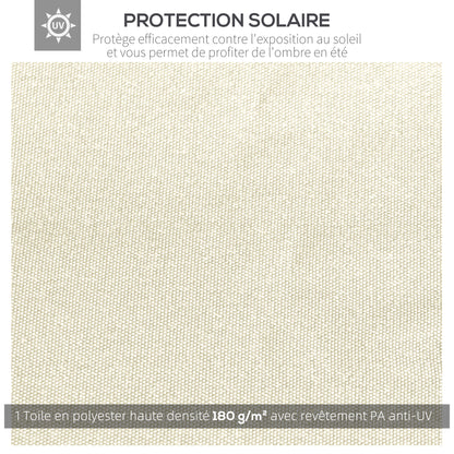 Replacement Canopy for Gazebo Pergola Tent Garden Roof Replacement Fabric High Density 180g/m² Anti-UV 3 x 3m Cream