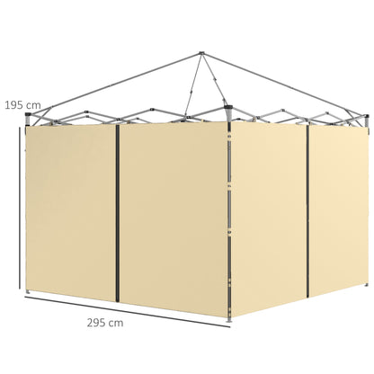 Replacement Side Panels for Gazebo Walls 3 x 3 or 3 x 6 m 2 Pieces Beige