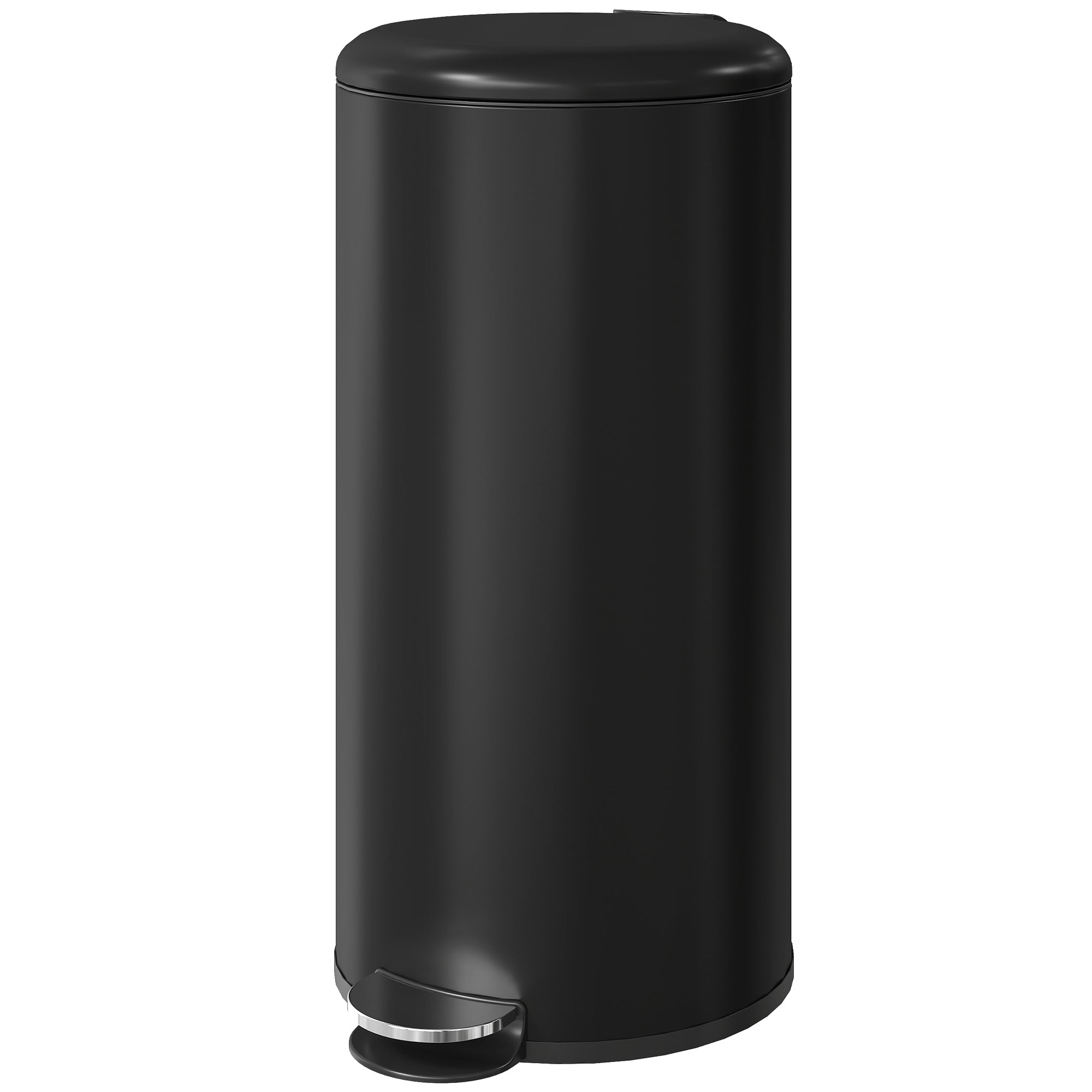 30 L Step Trash Can with Lid and Foot Pedal, Removable Inner Bin, Soft-Close for Living Room, Office — Black, 36 x 30 x 63.5 cm (14.2 x 11.8 x 25.0 in)