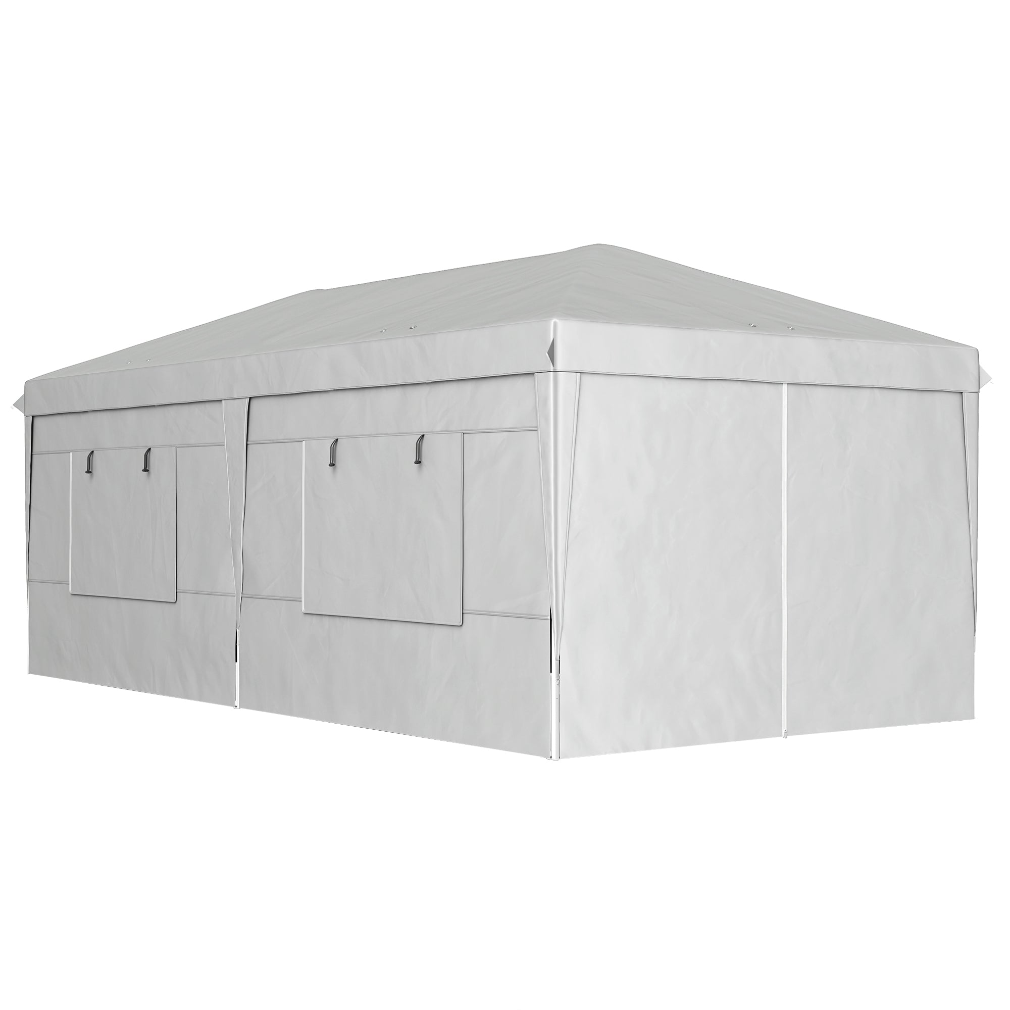 Pavilion approx. 3x6m, water-resistant Stable Winterproof Pop-up Folding Pavilion, UV Protection 50+, Foldable Party Tent Garden Tent with 6 Side Panels Bag Garden Pavilion for Camping Garden, Light Gray