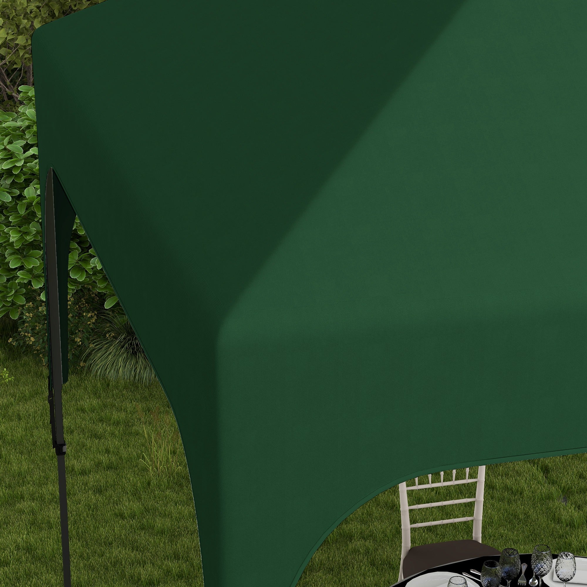 Pop-Up Folding Gazebo 2.5x2.5x2.68 m Garden Canopy UV 50+ Protection Adjustable Height with 4 Sandbags and Carry Bag for Camping Parties Patio Dark Green