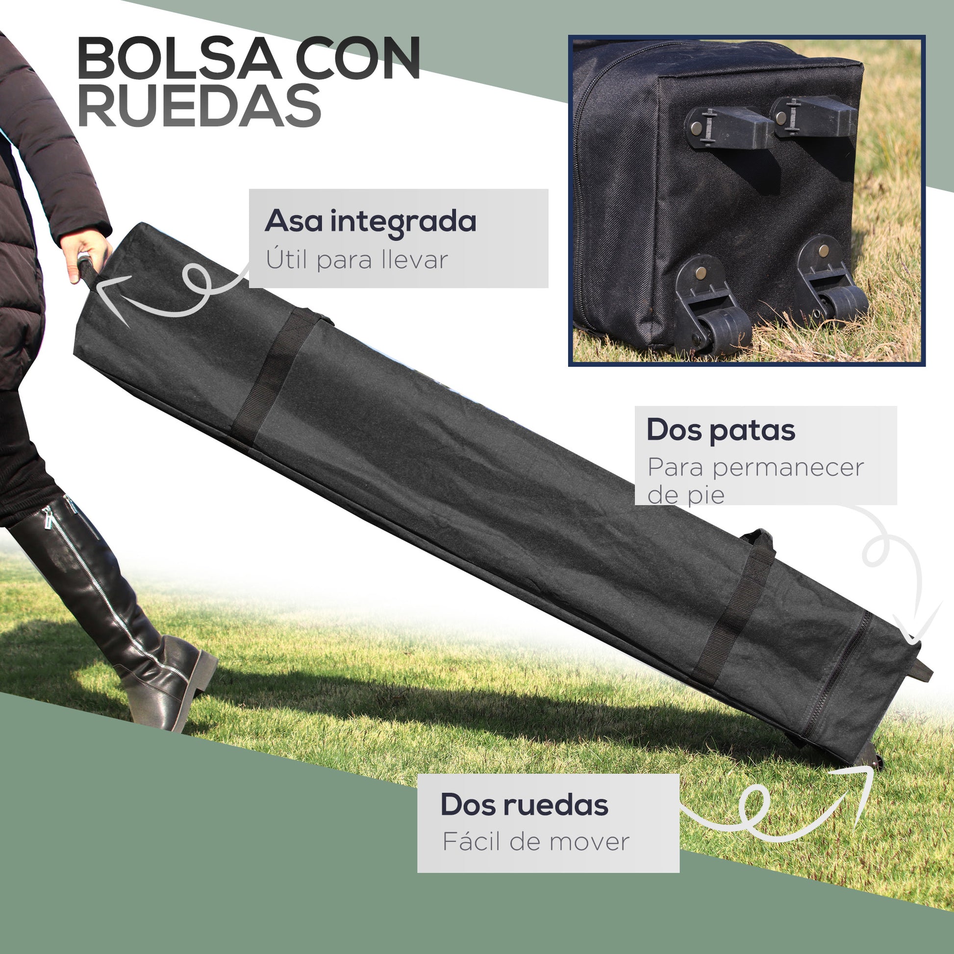Pop-Up Folding Gazebo 2.5x2.5x2.68 m Garden Canopy UV 50+ Protection Adjustable Height with 4 Sandbags and Carry Bag for Camping Parties Patio Dark Green