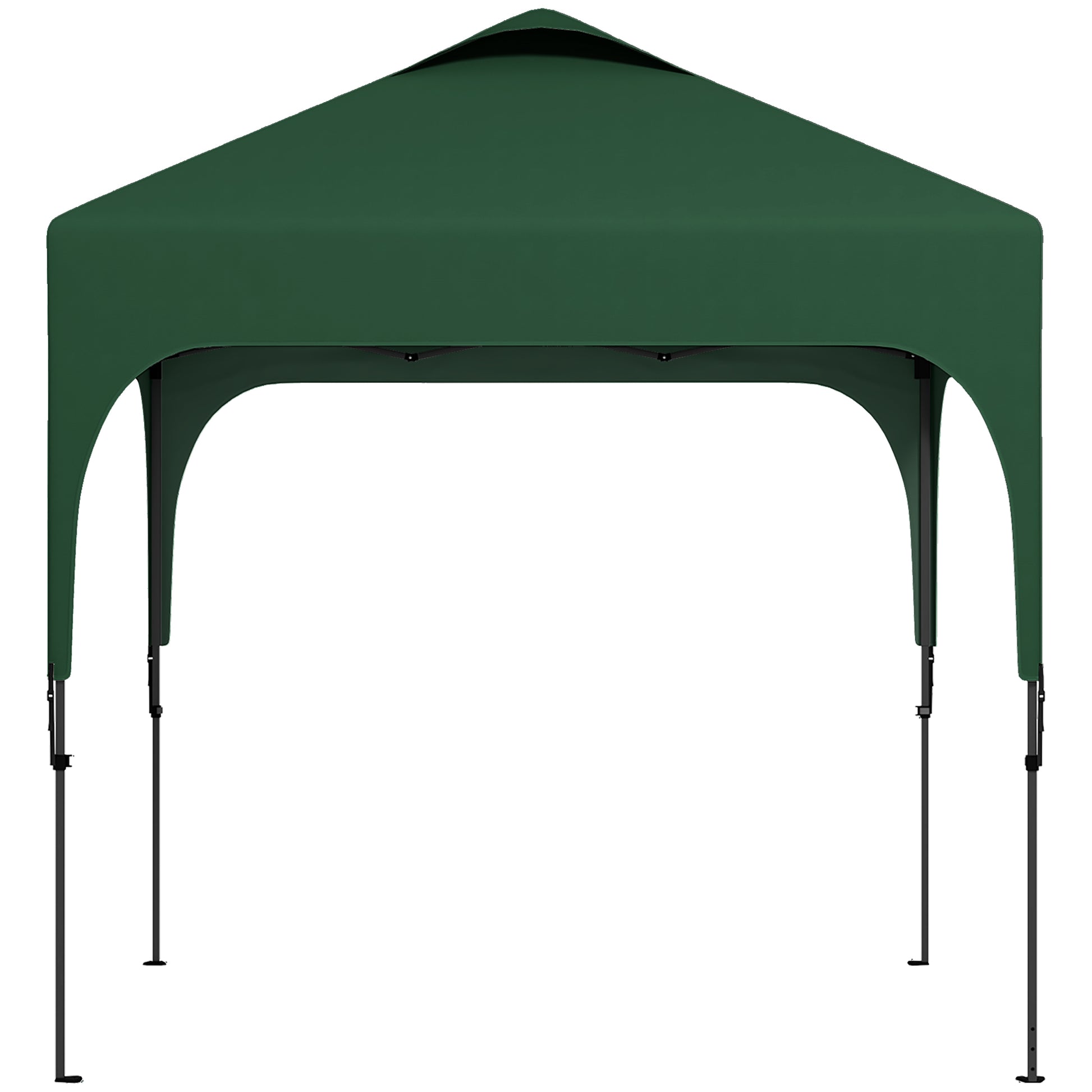 Pop-Up Folding Gazebo 2.5x2.5x2.68 m Garden Canopy UV 50+ Protection Adjustable Height with 4 Sandbags and Carry Bag for Camping Parties Patio Dark Green