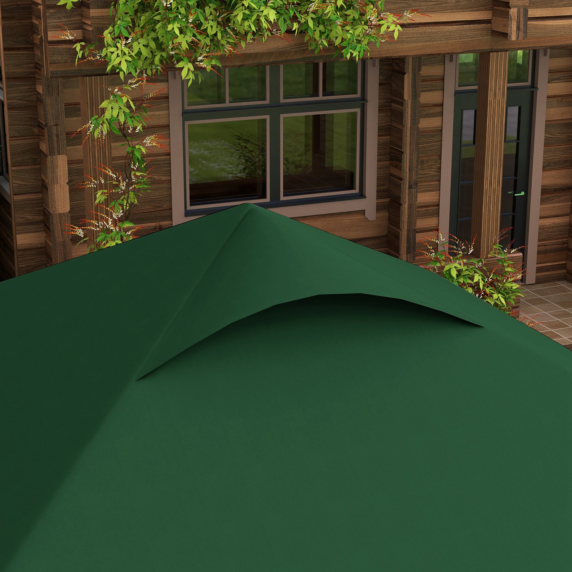 Pop-Up Folding Gazebo 2.5x2.5x2.68 m Garden Canopy UV 50+ Protection Adjustable Height with 4 Sandbags and Carry Bag for Camping Parties Patio Dark Green