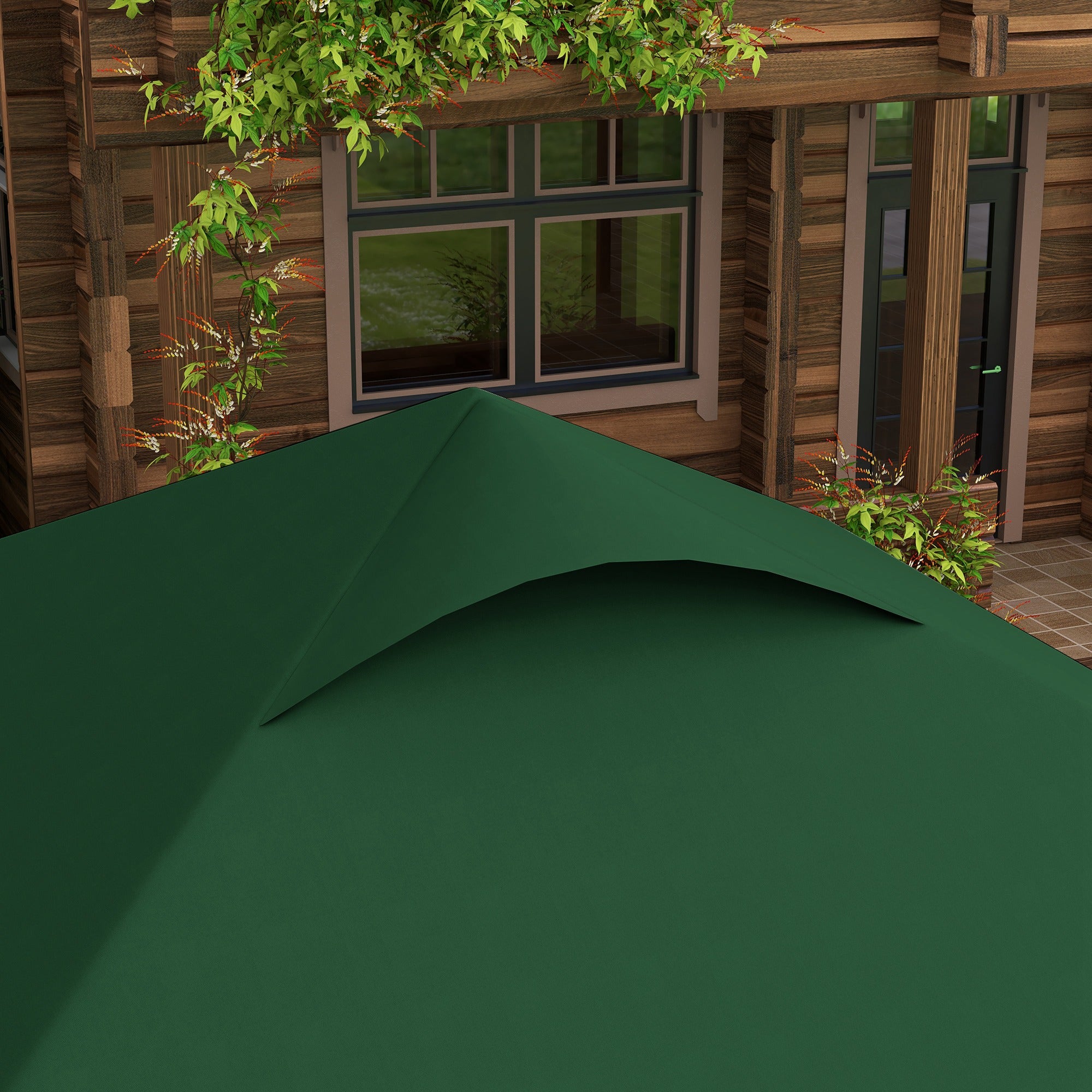 Pop-Up Folding Gazebo 2.5x2.5x2.68 m Garden Canopy UV 50+ Protection Adjustable Height with 4 Sandbags and Carry Bag for Camping Parties Patio Dark Green