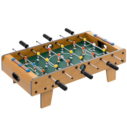 Tabletop Foosball for Kids 6+ Years Wood Soccer Game with 2 Balls 6 Handles 2 Scorekeepers 18 Players 69x36.5x22 cm Natural