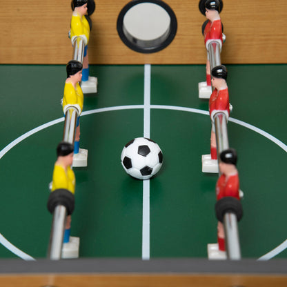 Tabletop Foosball for Kids 6+ Years Wood Soccer Game with 2 Balls 6 Handles 2 Scorekeepers 18 Players 69x36.5x22 cm Natural