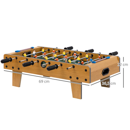 Tabletop Foosball for Kids 6+ Years Wood Soccer Game with 2 Balls 6 Handles 2 Scorekeepers 18 Players 69x36.5x22 cm Natural