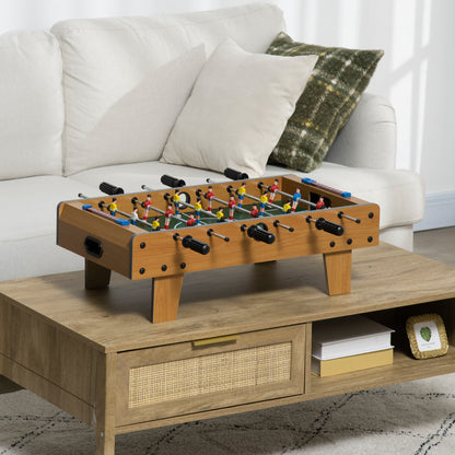 Tabletop Foosball for Kids 6+ Years Wood Soccer Game with 2 Balls 6 Handles 2 Scorekeepers 18 Players 69x36.5x22 cm Natural