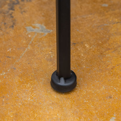 Metal Plant Stand with Floral Ceramic Tile Surface, Set of 3 Pieces for Garden and Balcony in Blue and Black