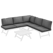 4-Piece Garden Furniture Set, Balcony Furniture Set with Corner Sofa, Loveseat, Coffee Table, Garden Lounge Set with Seat Cushions, Patio Seating Group, Gray