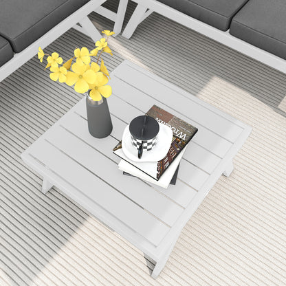 4-Piece Garden Furniture Set, Balcony Furniture Set with Corner Sofa, Loveseat, Coffee Table, Garden Lounge Set with Seat Cushions, Patio Seating Group, Gray
