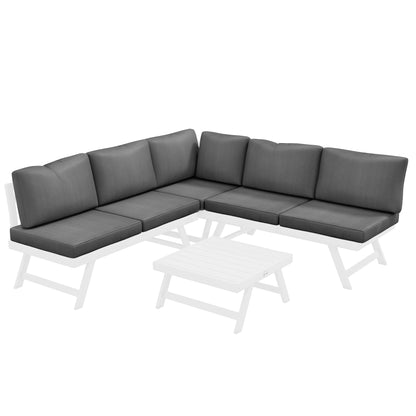4-Piece Garden Furniture Set, Balcony Furniture Set with Corner Sofa, Loveseat, Coffee Table, Garden Lounge Set with Seat Cushions, Patio Seating Group, Gray