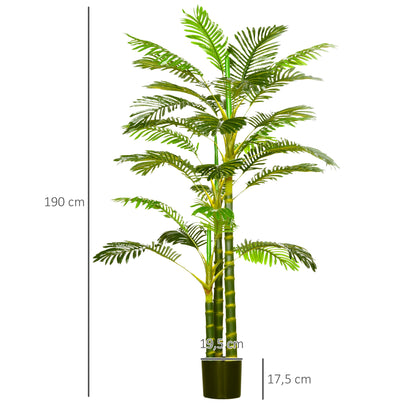 Artificial Palm 190 cm Artificial Plant, Plastic Artificial Plants in Pot Artificial Palm, Fake Plant for Living Room Bedroom Office Garden Modern Decoration Gift